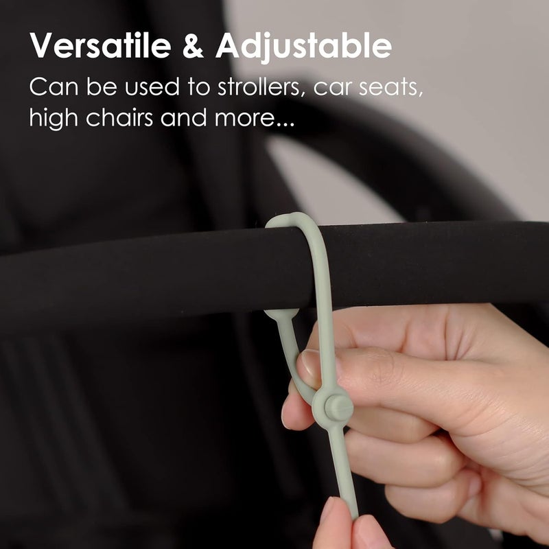 Andy Bear Store Toy Straps for Baby Toy Safety Straps Silicone High Chair Toys Straps Toddler Bottle Straps for Strollers, High Chair, Cribs, Car Seat, Stroller Accessories, Baby Pacifier Clip-Sage - Image 4